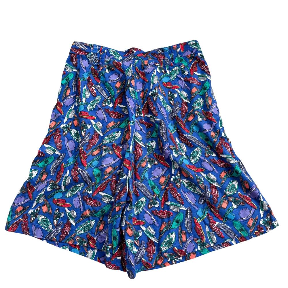 Vintage 90s Bugle Boy Classics Printed Shorts Allover Hats Print Size 10